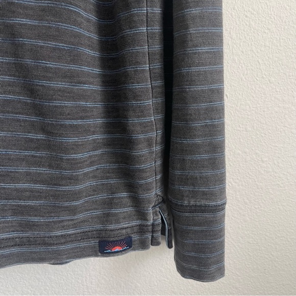 Faherty Striped Heather Long Sleeve Polo Pocket Shirt - Picture 3 of 6